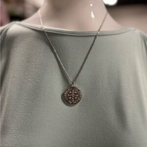 Intricate Silver Pendant Necklace with Delicate Chain